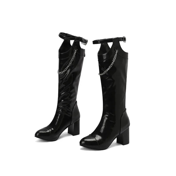 LIZAKOSHT  -  Women's Rubber Boots Rain High Heel PU Cotton Fabric Sewing Hoof Women Boots High Heels Stiletto Rubber PU Sewing Cotton Fabric