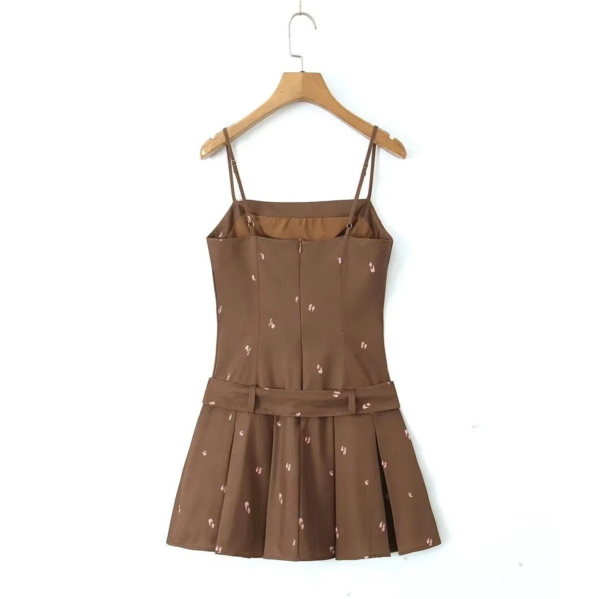 LIZAKOSHT  -  New French sexy spice girl fashion temperament pleated floral sling jumpsuit skirt
