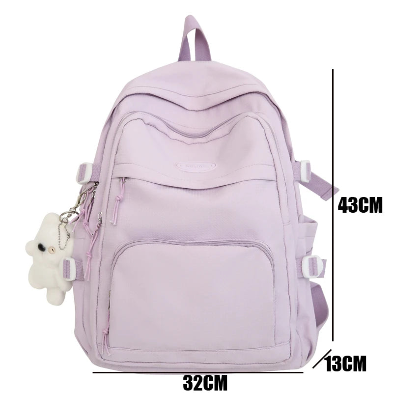 LIZAKOSHT  -  Waterproof Nylon Backpack for Women Multi-Pocket Travel Bagpack Female School Bag for Teenage Girls Boys Book Mochilas