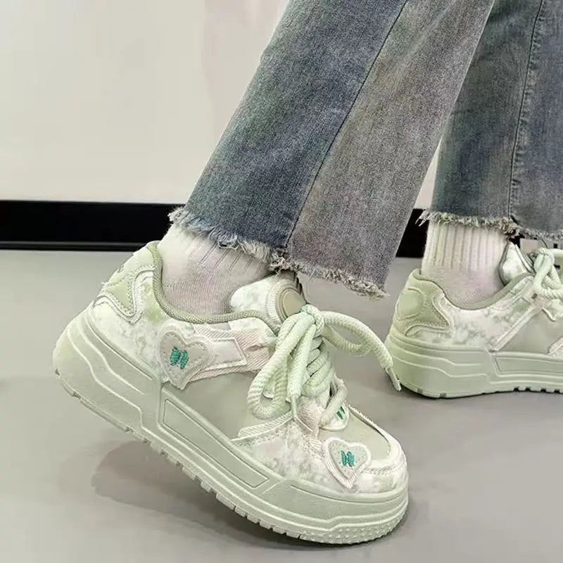 LIZAKOSHT  -  Sweet Platform Sneakers for Women Fashion Comfortable Ventilated Niche Sports Shoes Versatile Casual Autumn Sneakers