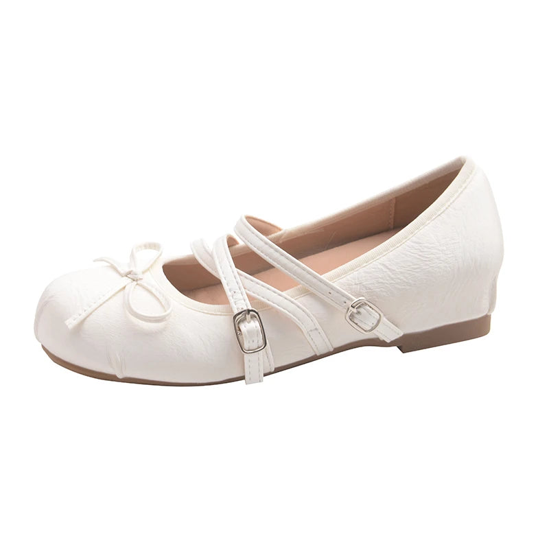 LIZAKOSHT  -  Sring Autumn Women Mary Jane Shoes Fashion Butterfly-knot Dress Shoes Ladies Concise Outdoor Internal Elevation Ballet Shoes