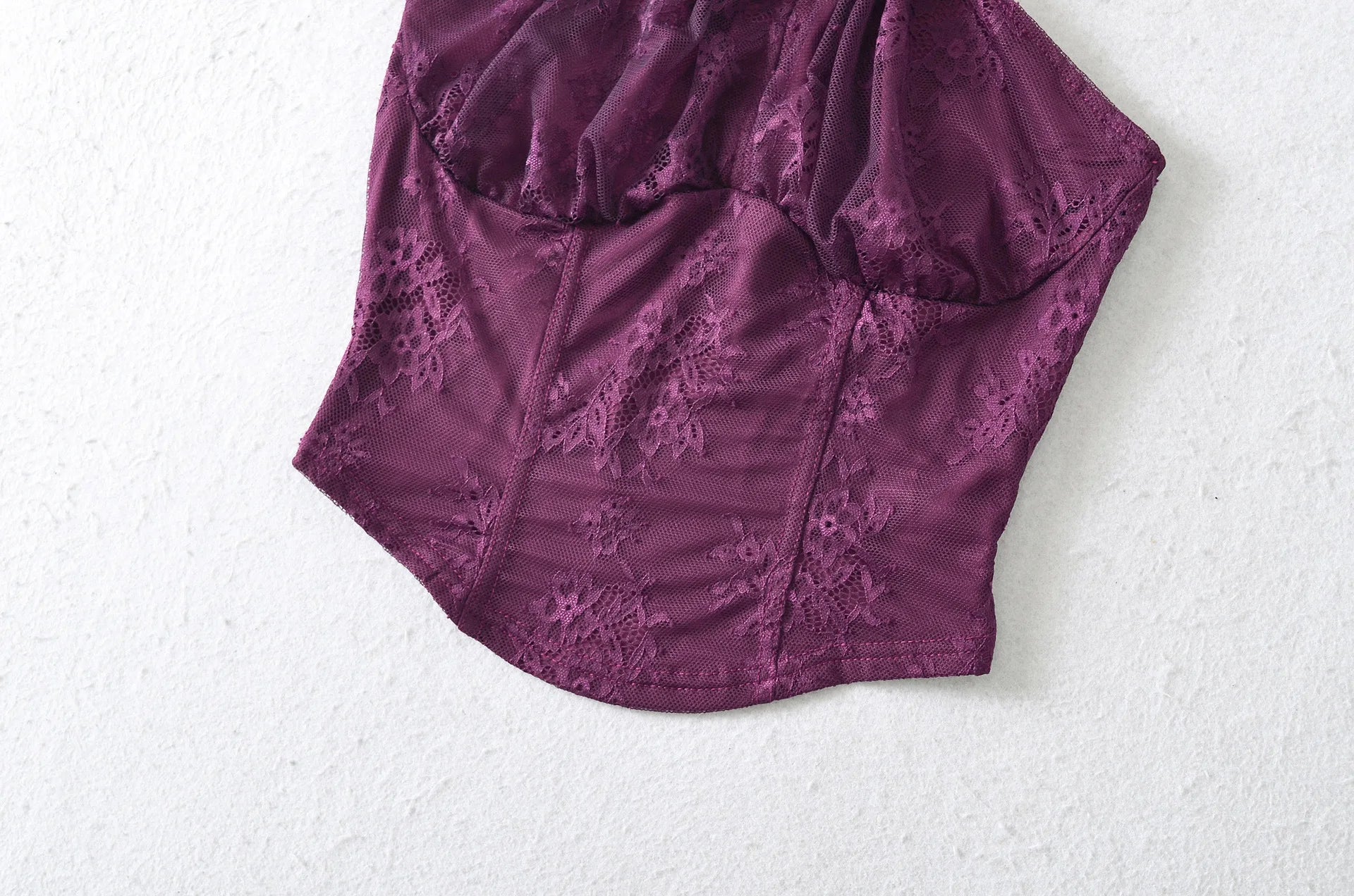 LIZAKOSHT  -  Hollow Tie Up Halter Printed Neck Solid Color Corset Top Summer 2025 Fashion Lace Streetwear Woman Elegant Sexy Tank Tops