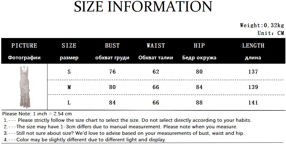 LIZAKOSHT  -  Floral Print Sexy V Neck Ruffles Elegant Bodycon Maxi Dresses Spring Fashion Holiday Streetwear Party Women Vestidos