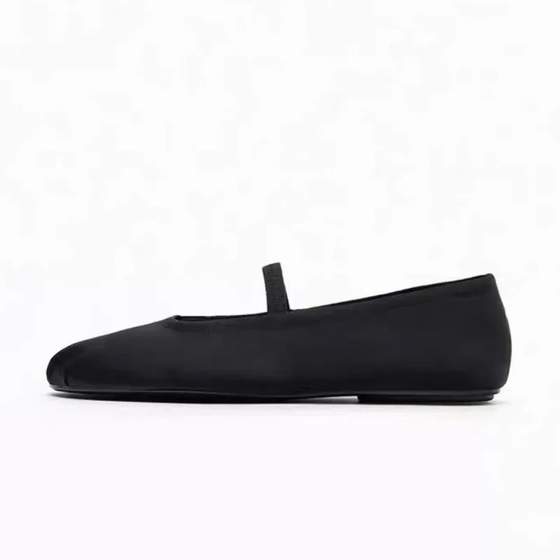 LIZAKOSHT  -  Designer Women Mary Jane Shoes Soft Sole Casual Outdoor Autumn High Quality Silk Shallow Ladies Ballet Flats Zapatos Mujer
