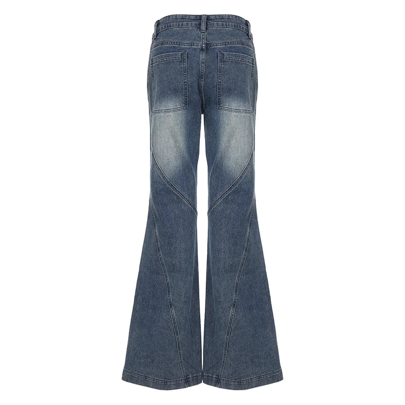 LIZAKOSHT  -  Sweetown Causal Slim Fit All-Match Women’s Flared Jeans Fashion Trendy Simple Retro Pants