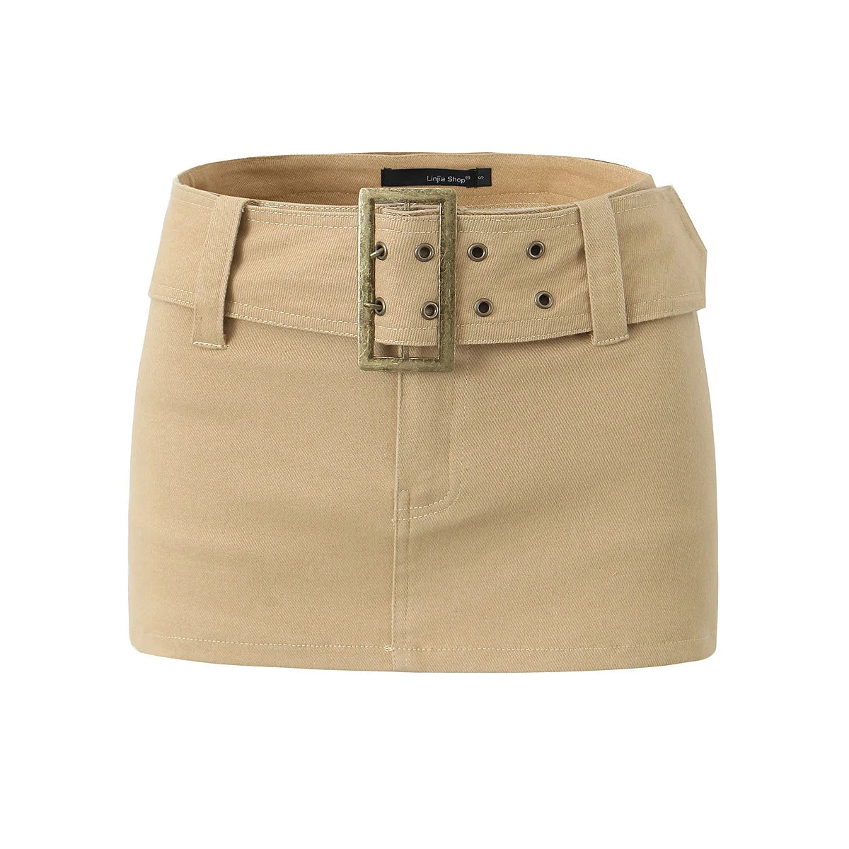 LIZAKOSHT  -  Y2k fashion mini skirts for women streetwear vintage black cargo skirts womens Summer clothes cargo skirts with belt khaki