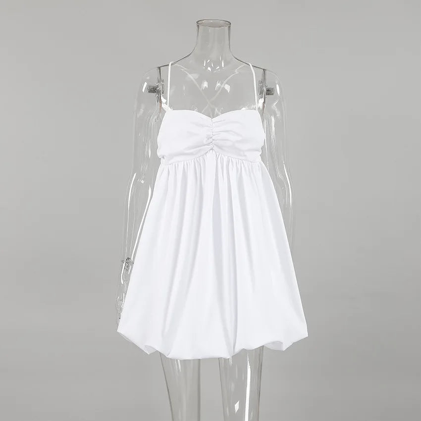 LIZAKOSHT  -  Sexy White Suspender Skirt Women's Seaside Chest Wrap A-word Skirt Short Women's Clothing