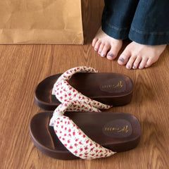 LIZAKOSHT  -  Summer Women Platform Thick Bottom Slippers Fashion Polka Dot Shoes Outdoor Clip Toe Height Increase Vacation Dress Slides
