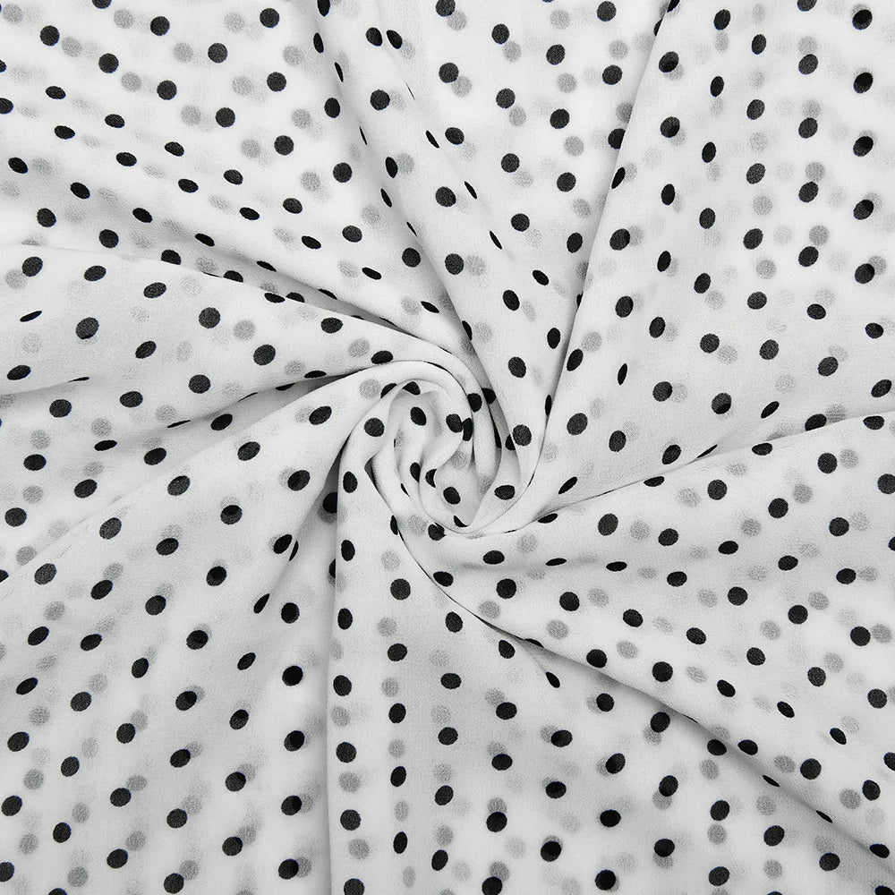 LIZAKOSHT  -  Elegant Lace Patchwork Chiffon Polka Dot Dress White Black Summer Women Spaghetti Strap Zipper Evening Party Dresses