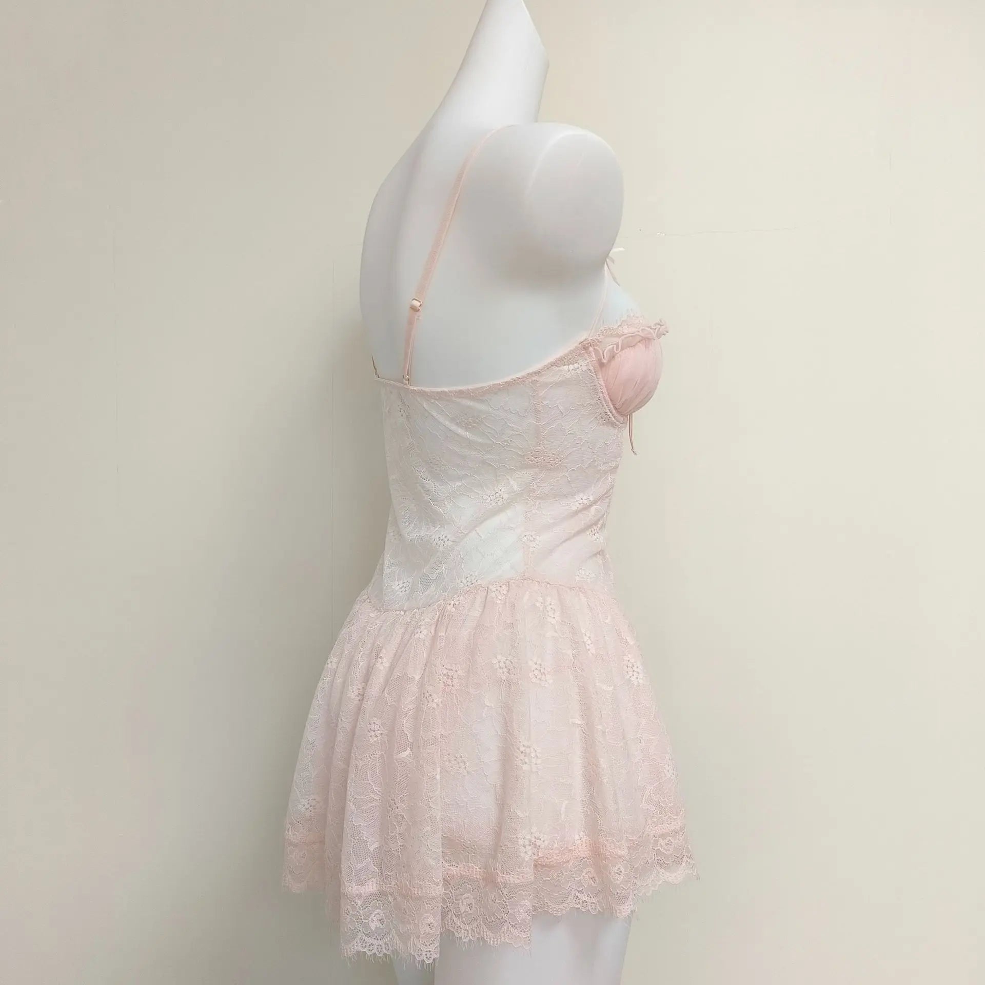 LIZAKOSHT  -  Cute Purple Suspender Nightdress with Panties Sexy Lingerie Nightgowns See Through Lace Flower Home Clothes Women's Pajamas