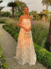 LIZAKOSHT  -  Elegant Feathers Off Shoulder Strapless Maxi Dress Women Chic Backless Wrapped Chest Loose Robes Lady Party A-line Vestidos