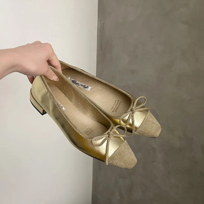 LIZAKOSHT  -  Spring New Brand Women Flat Shoes Fashion Round Toe Shallow Slip On Ladies Elegant Ballerina Shoes Dress Boat Shoes New