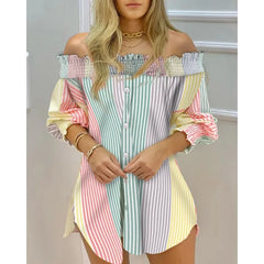 LIZAKOSHT  -  One Shoulder Sexy Backless Temperament Commuter Print Dress for Women