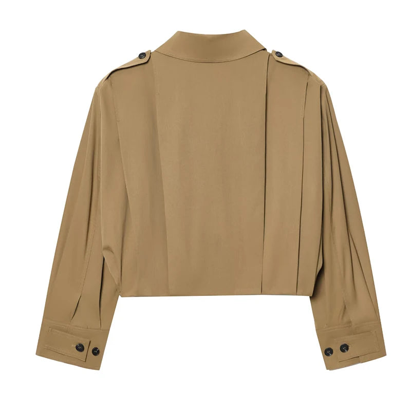 LIZAKOSHT  -  Lapel Single Breasted Loose Windbreaker Women Solid Oversized Jackets 2025 New Fashion Casual Autumn Chic High Street Outerwear
