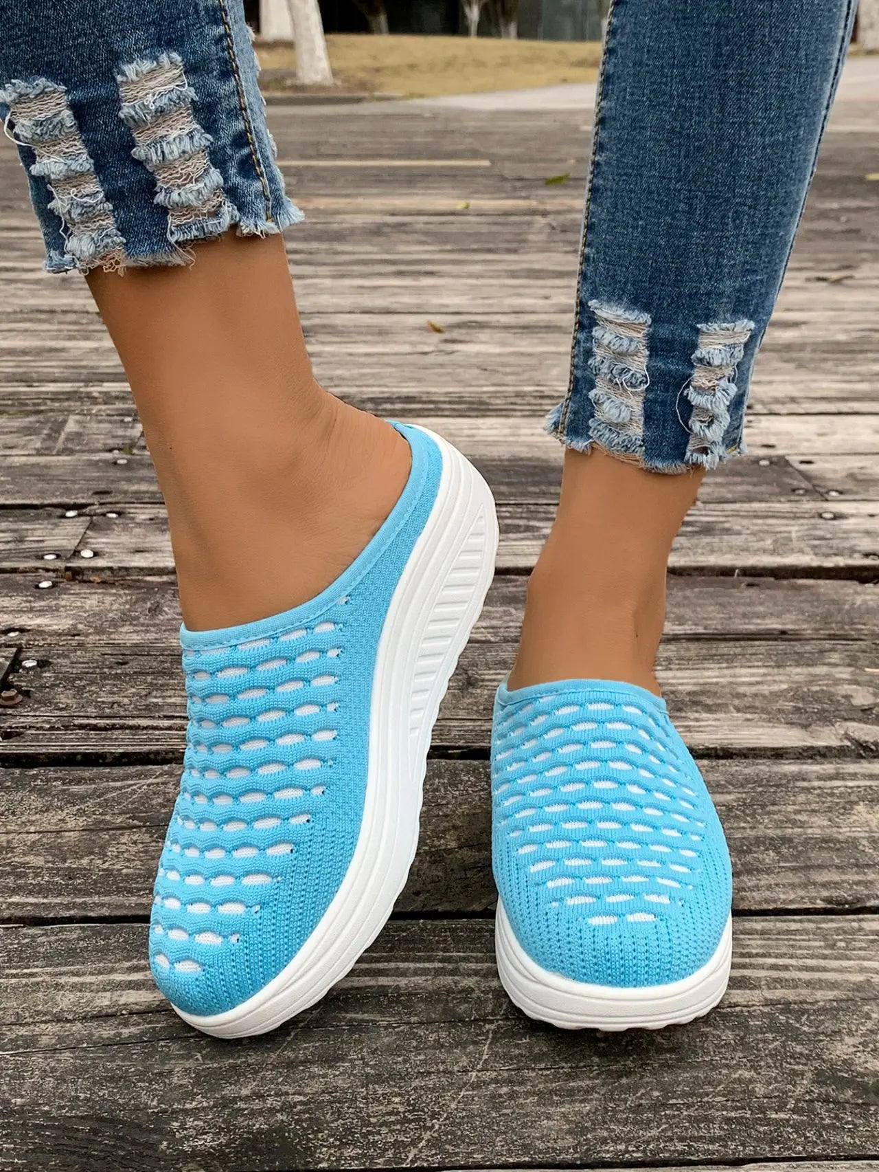 LIZAKOSHT  -  Low Shoes Woman  Cover Toe Massage Slippers House Rome Cotton Fabric Hoof Heels Rubber Slides Shoes Low Home Slippers Women'