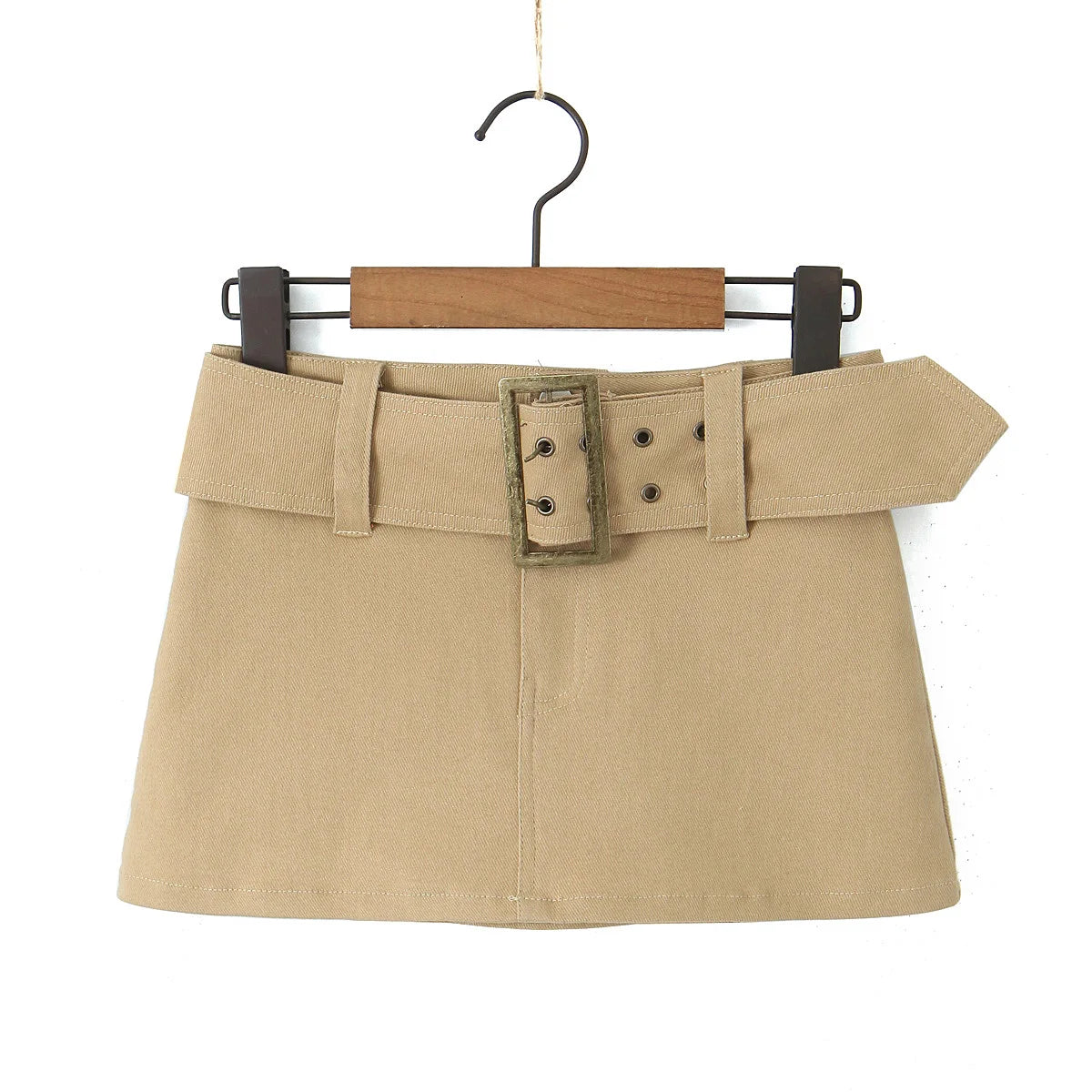 LIZAKOSHT  -  Y2k fashion mini skirts for women streetwear vintage black cargo skirts womens Summer clothes cargo skirts with belt khaki