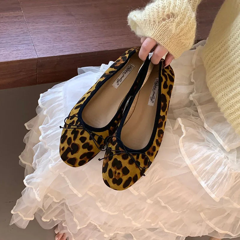 LIZAKOSHT  -  Fashion Round Toe Ladies Ballet Flats Female Slip On Footwear Shoes Butterfly-Knot New Spring Summer Flat With Shoes For Women
