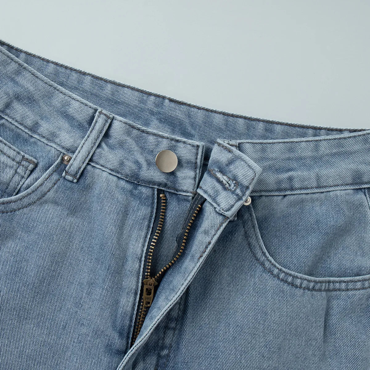 LIZAKOSHT  -  Retro High Waist Straight Jeans Autumn and Winter Women's Temperament Feet Jeans