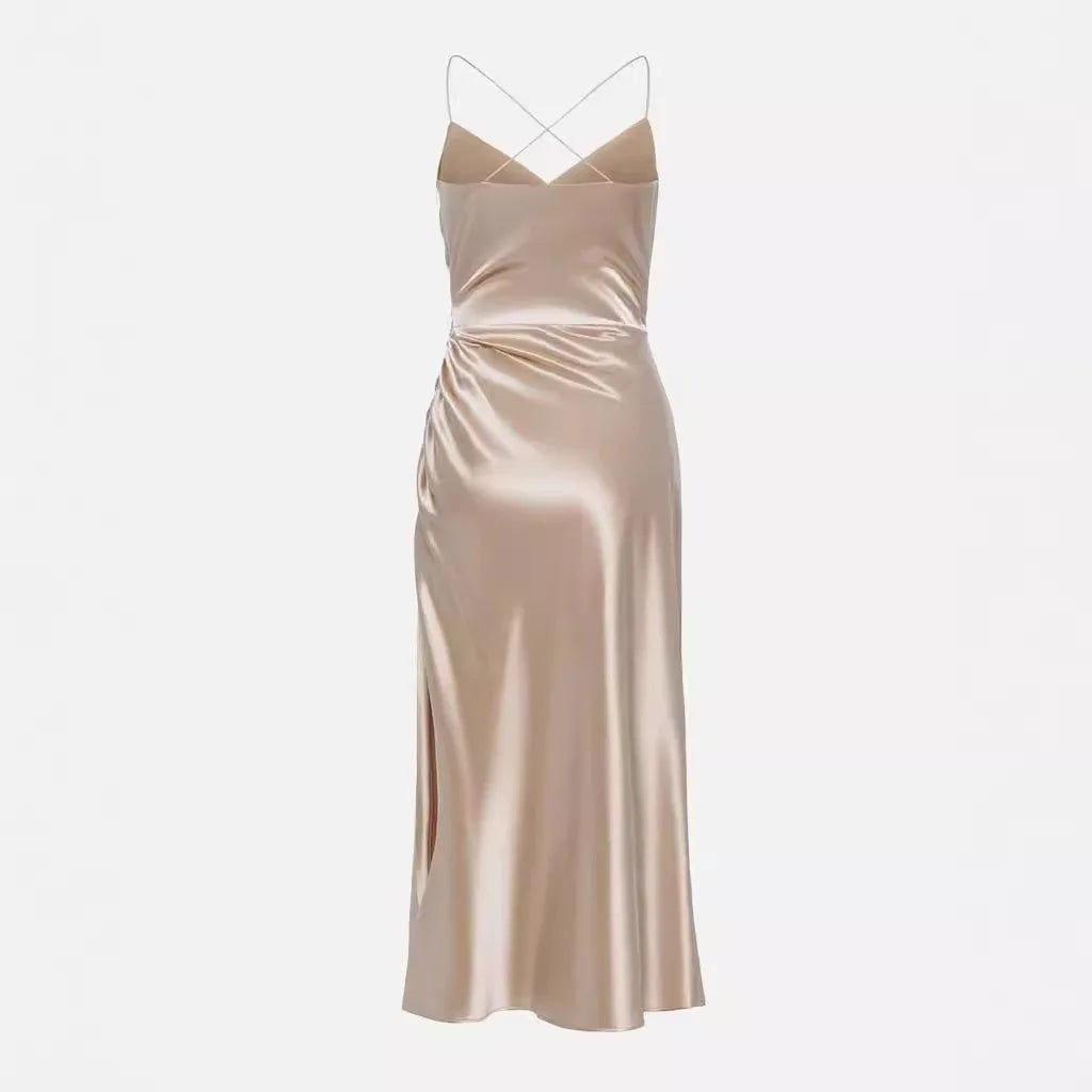 LIZAKOSHT  -  Women's Strapless Backless Sexy Slit Dress Fashionable Evening Gown Cutout Bodycon Special Occasion Dress