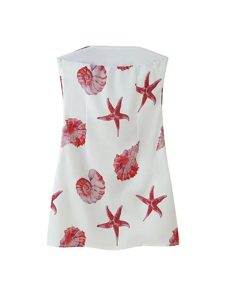 LIZAKOSHT  -  Summer Strapless Dress For Women Fashion Sleeveless Slim Short Dresses Woman Hotsweet Female Mini Dress Vestidos