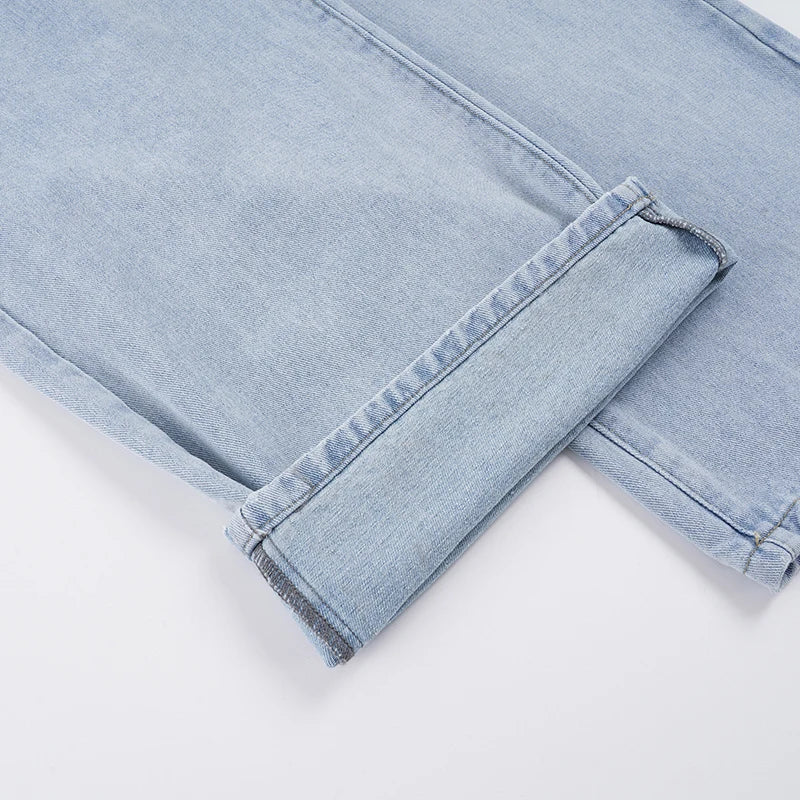 LIZAKOSHT  -  Streetwear Low Waisted Casual Straight-Leg Jeans Y2K Baggy Denim Pants Woman  Long Trousers Summer Clothing Harajuku