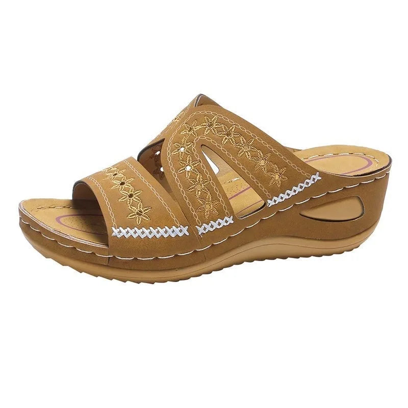 LIZAKOSHT  -  Summer Women Wedge Premium Orthopedic Open Toe Sandals Vintage Anti-slip Leather Casual Female Platform Retro Women's Shoes