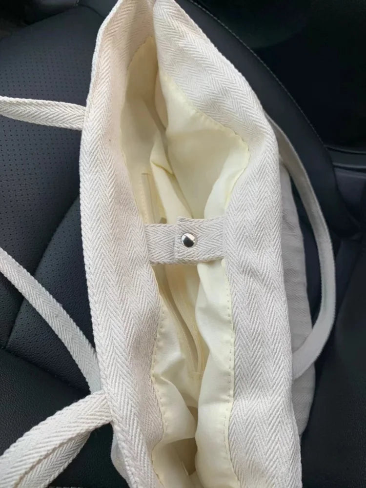 LIZAKOSHT  -  Large Capacity Women New Ins Style Canvas Commuting Tote Bags Casual Hand-held Shoulder Bag