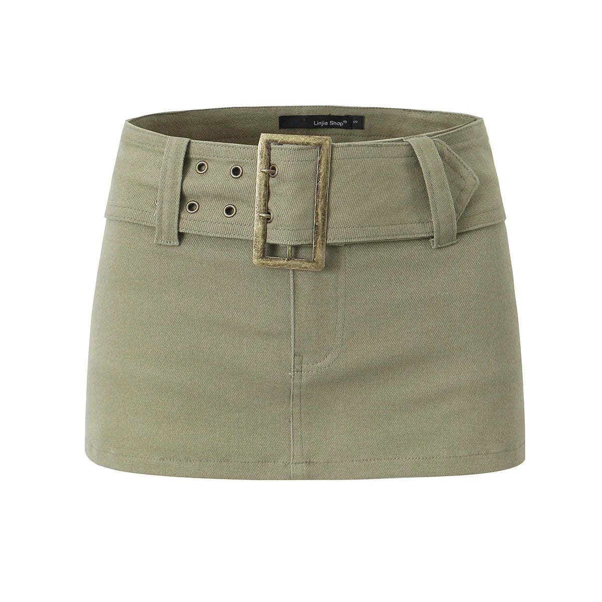 LIZAKOSHT  -  Y2k fashion mini skirts for women streetwear vintage black cargo skirts womens Summer clothes cargo skirts with belt khaki