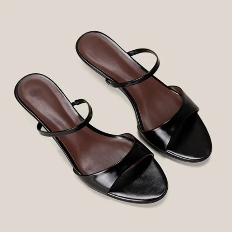 LIZAKOSHT  -   French Style Minimalist Open Toe Flat Sandals Handmade Original Design Casual Slippers Comfort Summer Footwear for Women
