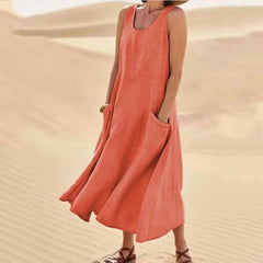 LIZAKOSHT  -  Women Clothing Streetwear Vestido De Festa Vintage Summer Dress for Women Long Dress Loose Fashion Clothes Casual Elegant
