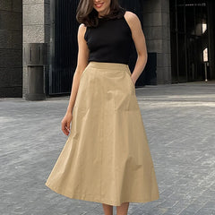 LIZAKOSHT  -  Commuting High Waisted A-line Skirt Spring New Khaki Suit Skirt Half Skirt Women's Clothing