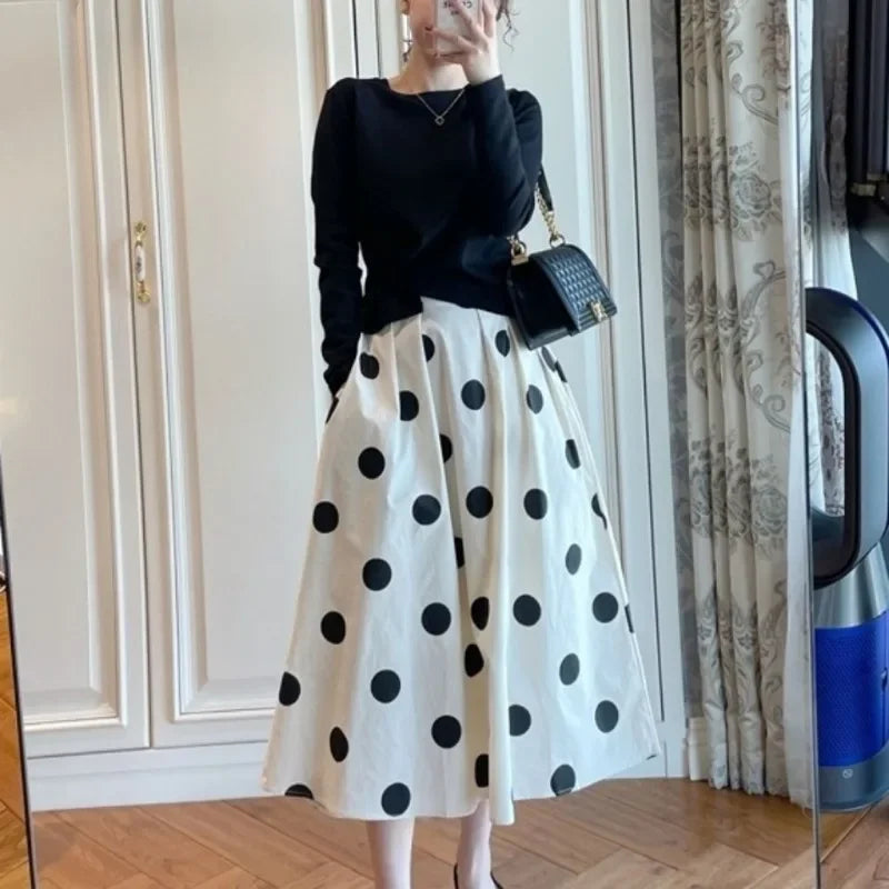 LIZAKOSHT  -  Female Skirts Cute Polka Dots Patchwork Women's Skirt Sales New in Harajuku Korean Style Clothing Vintage Y2k Streetwear