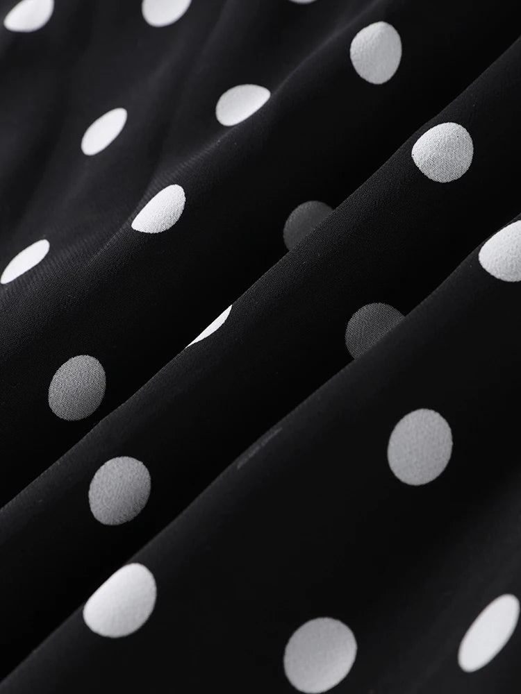 LIZAKOSHT  -  Halter Scarf Polka Dot Dress Pile Collar Slim Fit Suspender Lady Robes Beach Wrap Hip Fishtail Women's Camisole Long Dresses