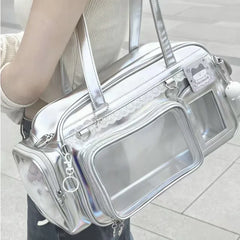LIZAKOSHT  -  Sweet One Shoulder Tote Ita Bag Women's Fashionable Versatile Y2k Multi Style Large Capacity Transparent Outer Bag Crossbody Bag
