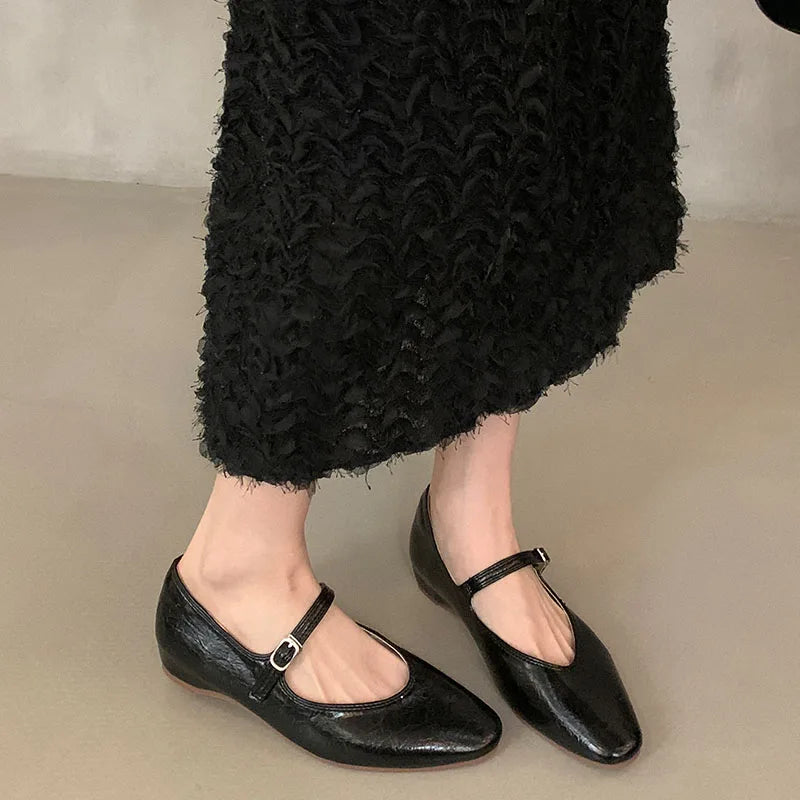 LIZAKOSHT  -  Spring Women Flats Fashion Round Toe Shallow Slip On Ladies Ballerinas Shoes Soft Flat Heel Mary Jane Shoes Mujer New Woman