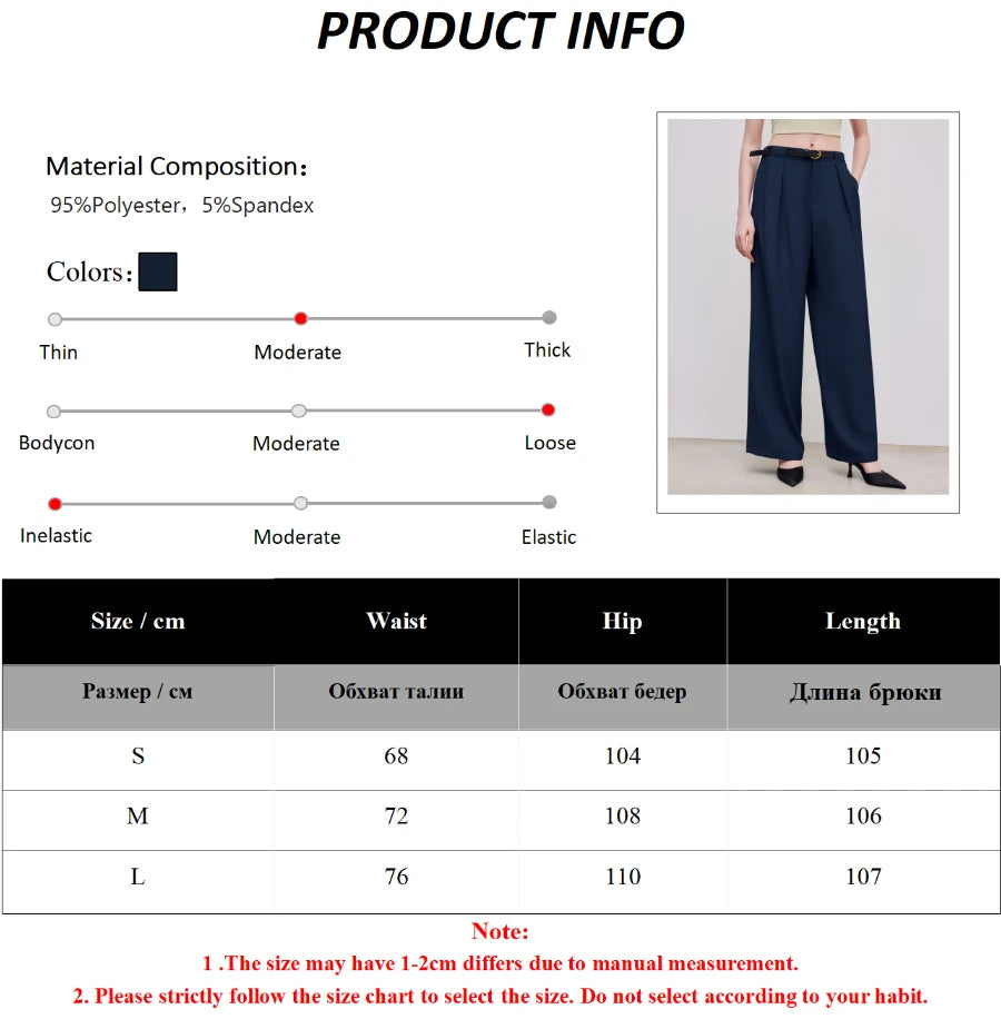 LIZAKOSHT  -  New Autumn Winter Loose Low Waist Pants Women's Straight Leg Suit Wide Leg Elegant Commuting Trousers