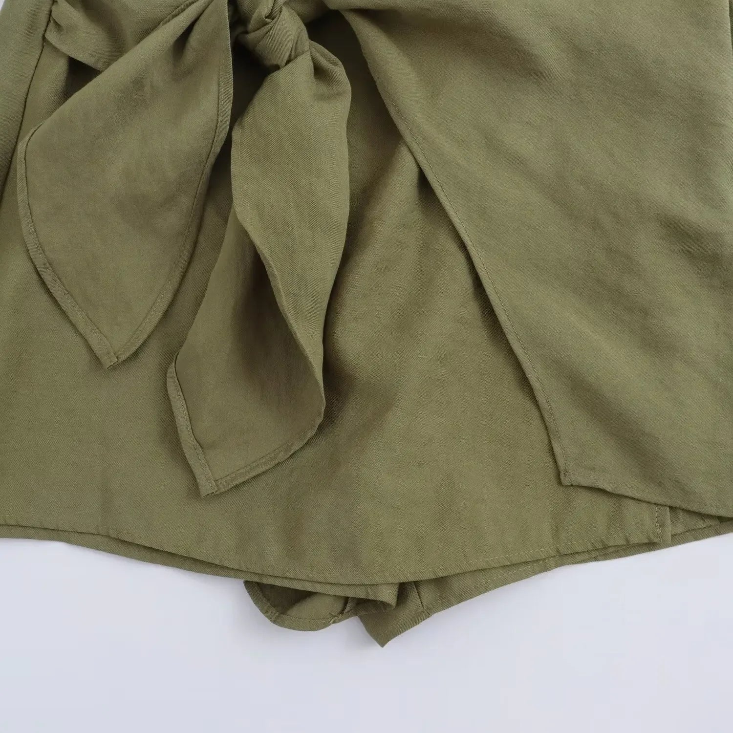 LIZAKOSHT  -  Women Solid Color Beach Mini Culottes New Fashion Asymmetric Knot High Waist Loose Skirt Culottes for Women Clothes Culottes