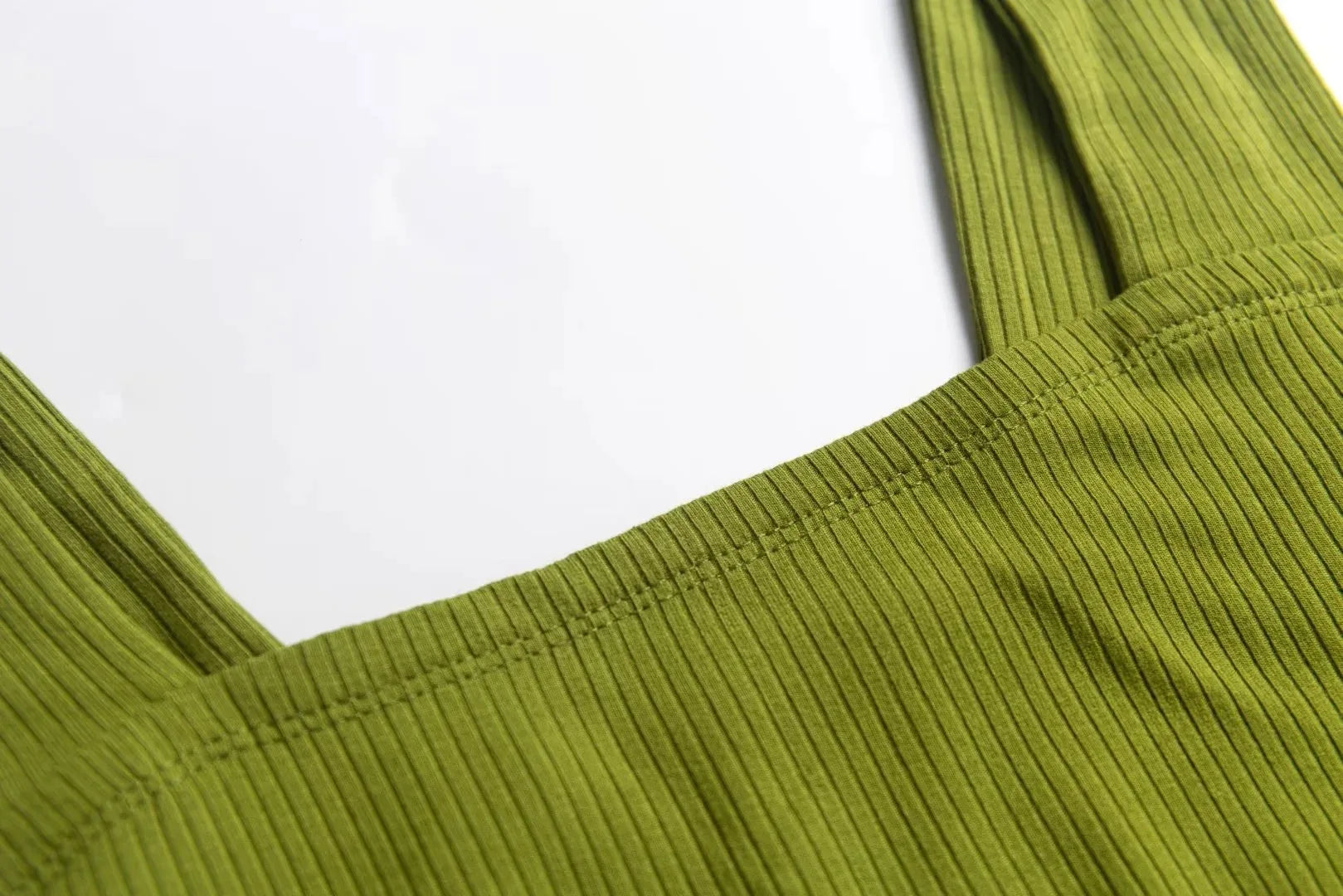 LIZAKOSHT  -  Spring New European and American Holiday Style Solid Color Sexy Square Collar Side Split Leisure Dress