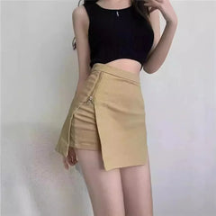 LIZAKOSHT  -  Hot Girl Design Sensation High Waist Short Skirt Women's Summer Pure Desire New Zipper Denim Half-length Trendy Mini Skirt