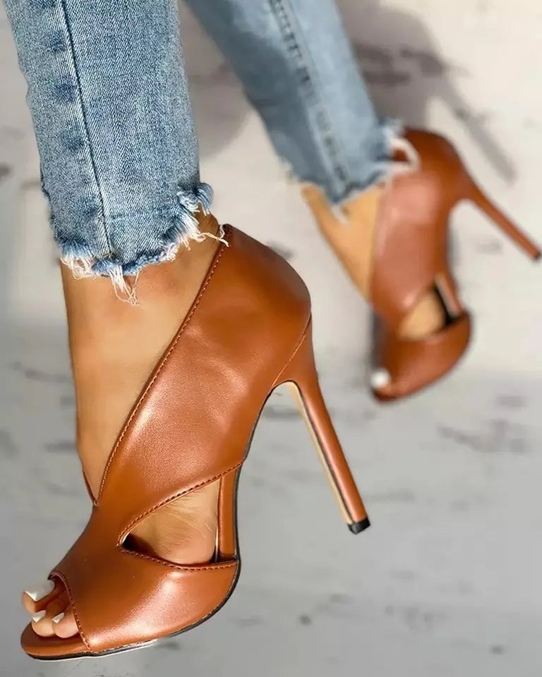 LIZAKOSHT  -  Summer Thin Heels Peep Toe Women's Sandals High Heels Shoes