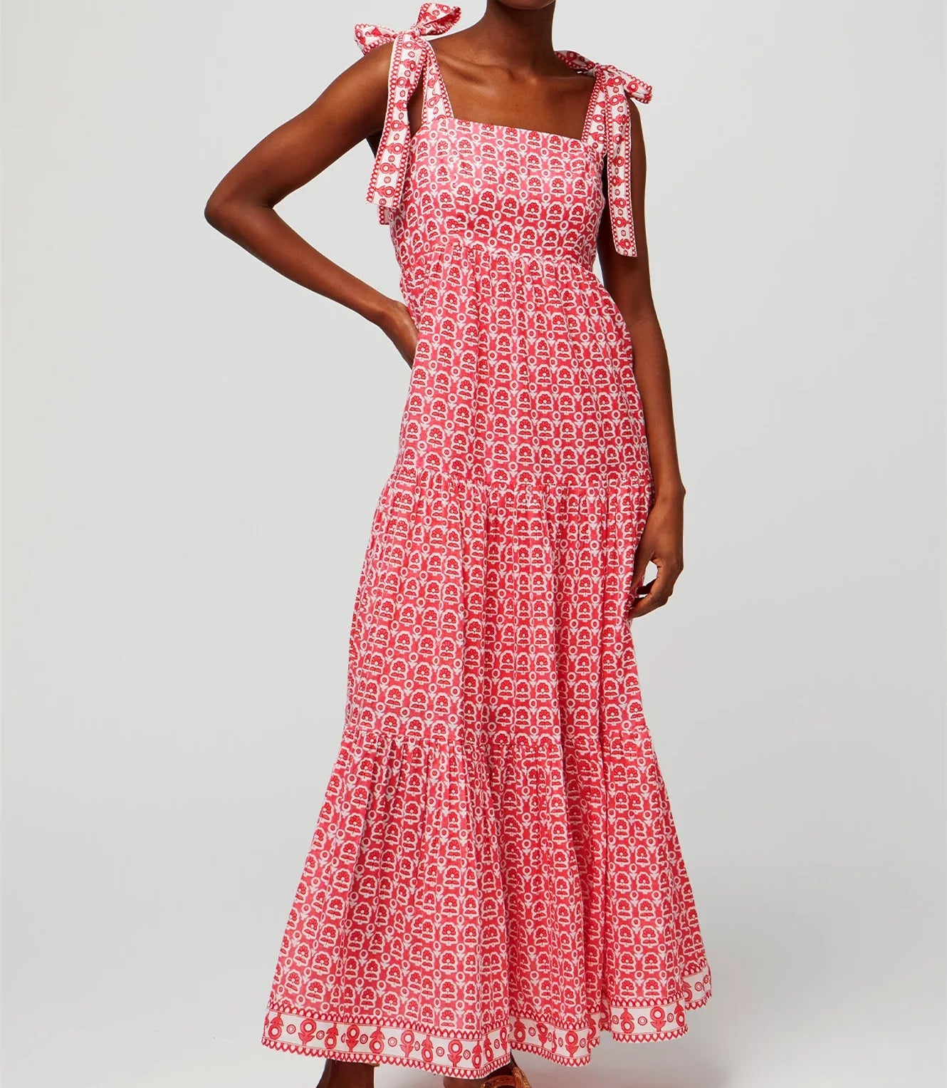 LIZAKOSHT  -  Women's Tie Shoulder Strap Dress Fashion Print Sleeveless Backless Long Flowy Dress for Summer Holiday Beach Sundress