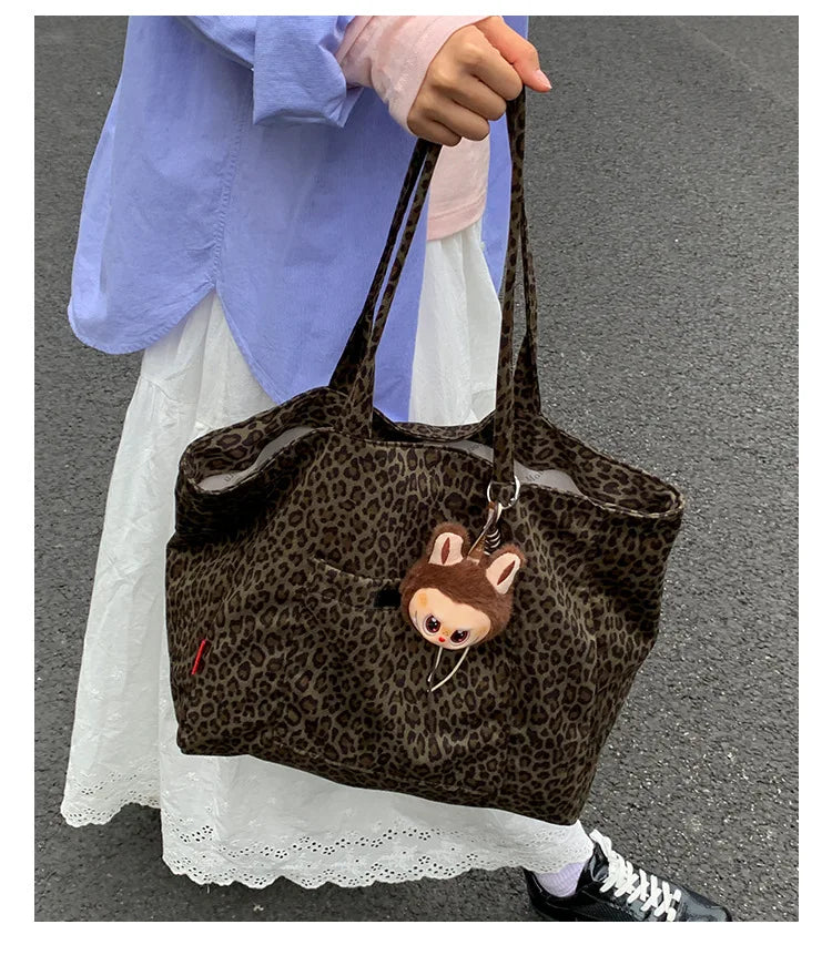 LIZAKOSHT  -  Retro Maillard Shoulder Bag Women Large Capacity Simple Tote Bag Winter Fashion Comfortable and Versatile Texture Storage Bags