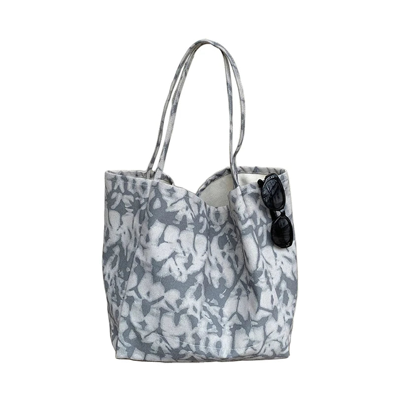LIZAKOSHT  -  Autumn and Winter Woolen Plaid Shoulder Bag Double Sided Use Handbag Large Capacity Tote Bags For Women