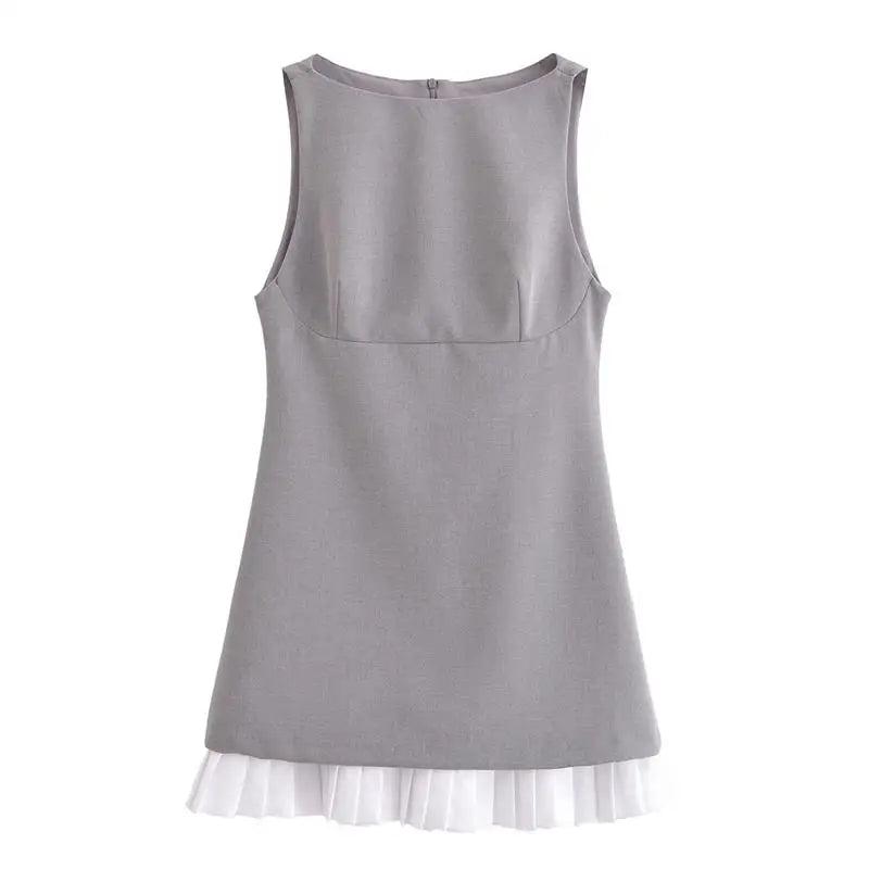 LIZAKOSHT  -  Dresses Women's Summer 2025 New Elegant Slim Fashion Patchwork Mini Holiday Dress Street Joker Youth Chic Dress