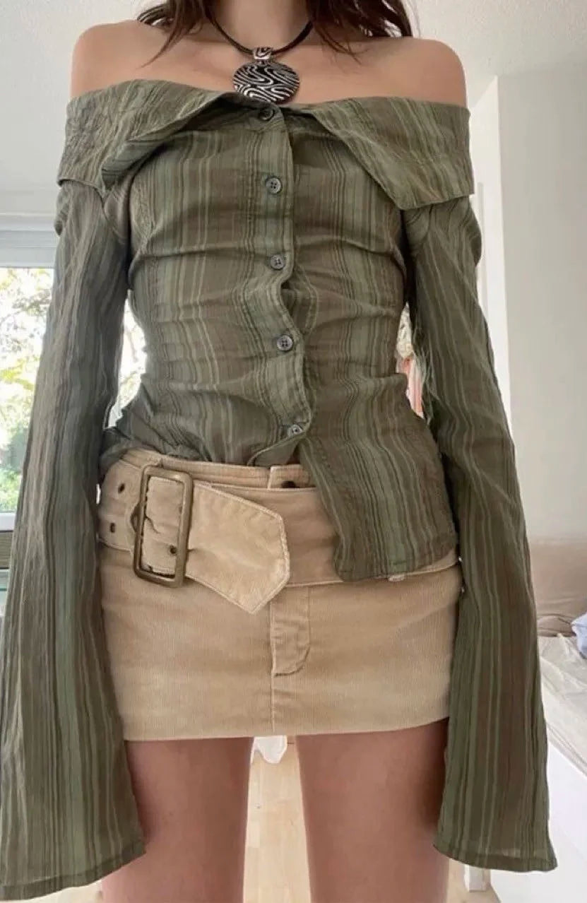 LIZAKOSHT  -  Y2k fashion mini skirts for women streetwear vintage black cargo skirts womens Summer clothes cargo skirts with belt khaki