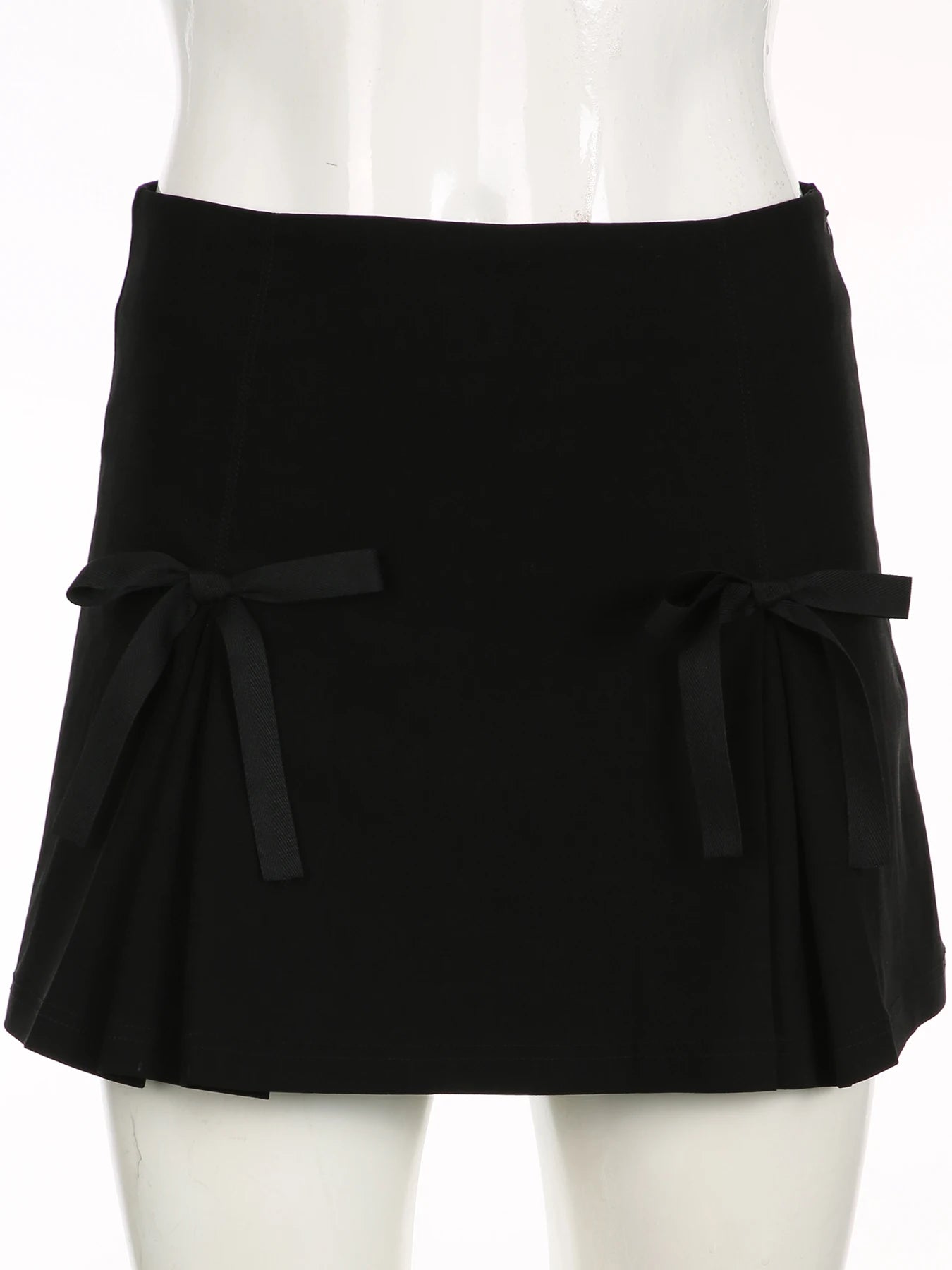 LIZAKOSHT  -  Sweet Basic Bow A-Line Pleated Skirt Preppy Style Casual Slim Mid-Waisted Mini Skirts Women Summer Fashion Streetwear