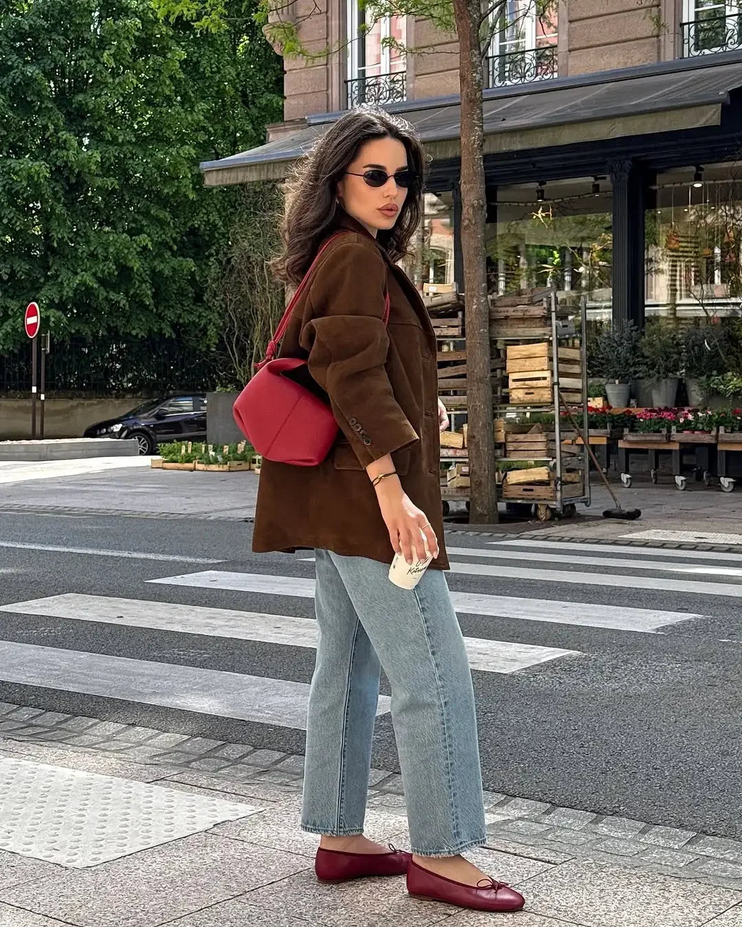 LIZAKOSHT  -  Women Vintage Loose Brown Suede Jacket Fashion Lapel Long Sleeves Single Breasted Coat Spring Autumn Female Street Outerwear