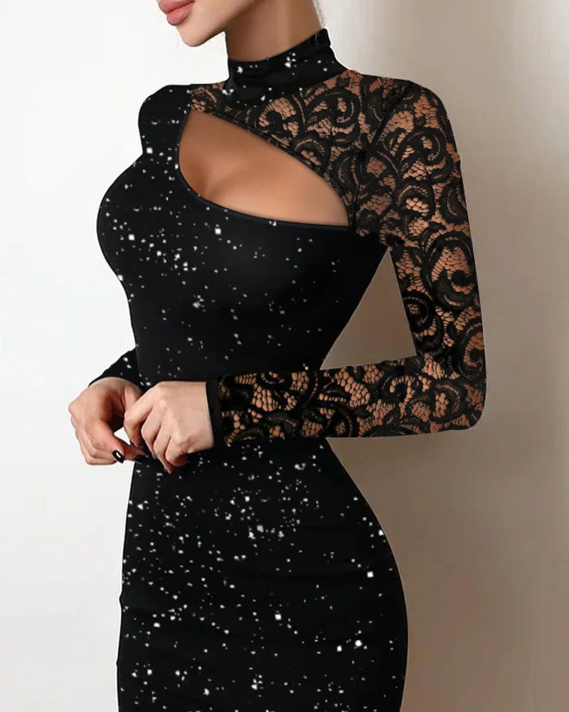 LIZAKOSHT  -  Lace Hollow Fashion Dress-perfect Curve Design, Every Detail Is Full of Temptation and Style, Showing Confidence and Charm