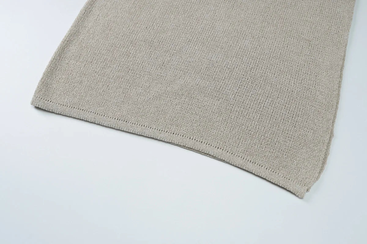 LIZAKOSHT  -  Summer Women's Solid Color Lace-up Chest-wrapped Split Skirt Two-piece Leisure Holiday Fashion Suit