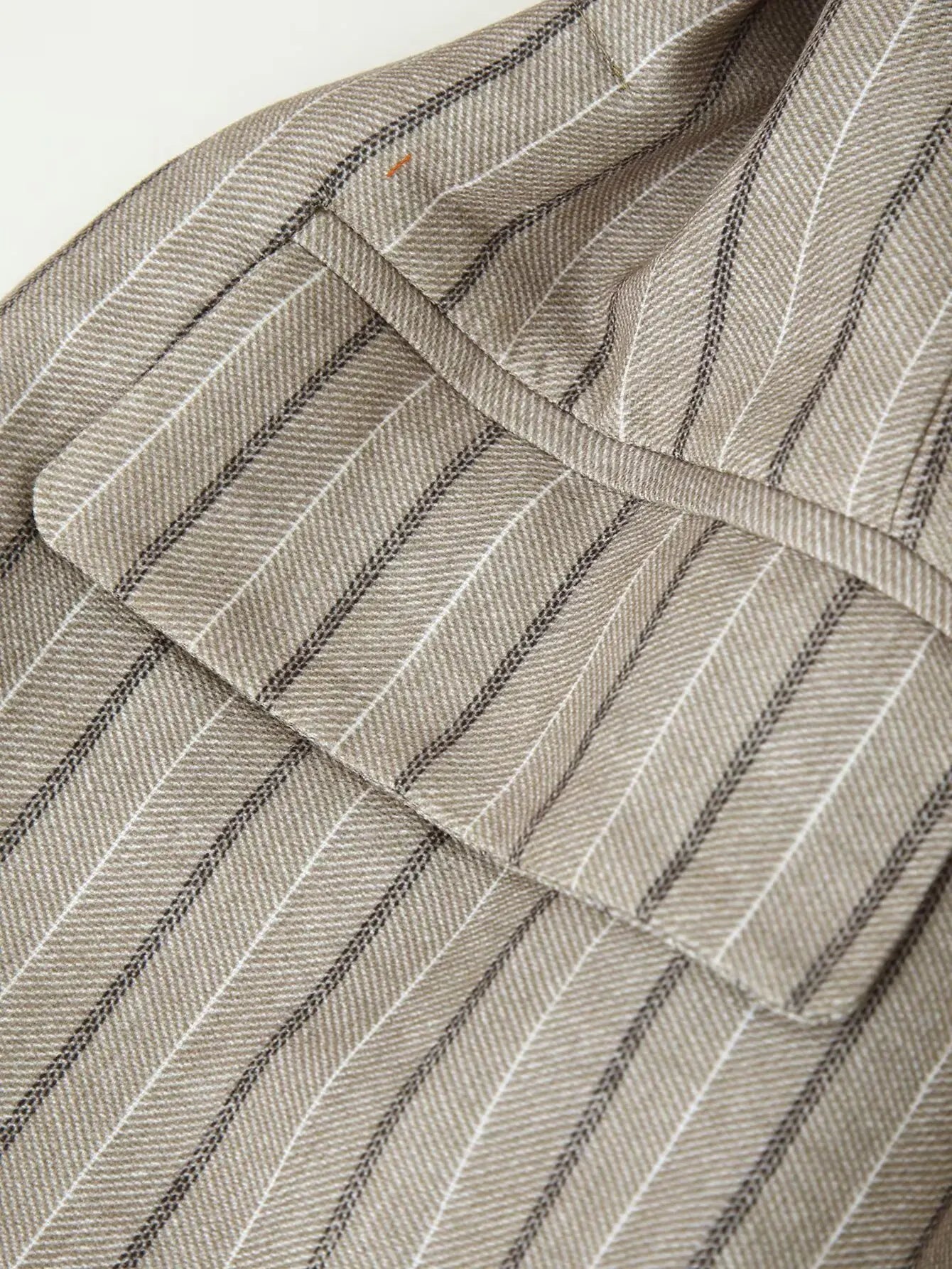 LIZAKOSHT  -  Autumn Women's With Blet Vertical Stripes Print Blazer Boyfriend Vintage Women Front Pockets Loose Suit Fashion Coat